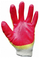 Перчатки х/б с 2-м латексным обливом красные